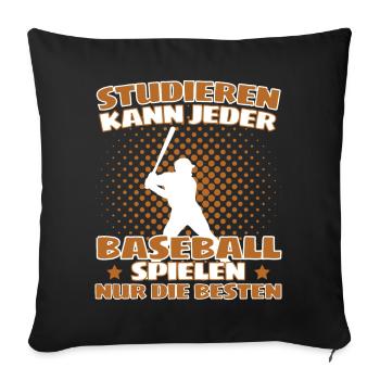 Lustiges Baseball für Pitcher und Catcher - Sofakissen mit Füllung 45 x 45 cm - Schwarz - Vorne
