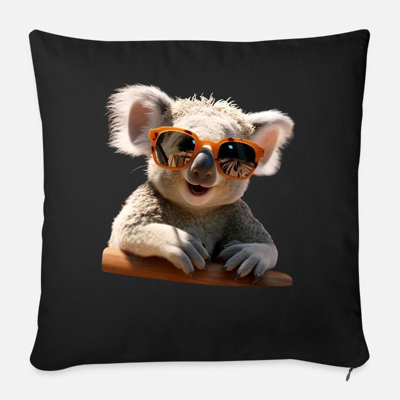 Koala Australien Koalas Koalabär Süßer Koala Bär - Sofakissen mit Füllung 45 x 45 cm - Schwarz