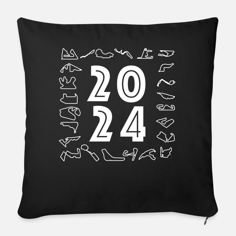 Circuits F1 2024 - Coussin et housse de 45 x 45 cm - noir
