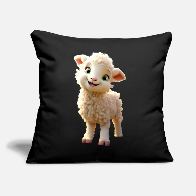 Sheep Lamb Mowing Sheep Shepherd Cute Sheep Sheep Sofa pillow with filling 45cm x 45cm