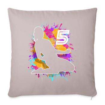 Football Femme Football 5e anniversaire - Coussin et housse de 45 x 45 cm - taupe clair - Devant