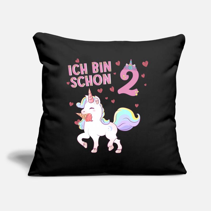 ich bin schon 2 Einhorn  Sofakissen mit Füllung 45 x 45 cm