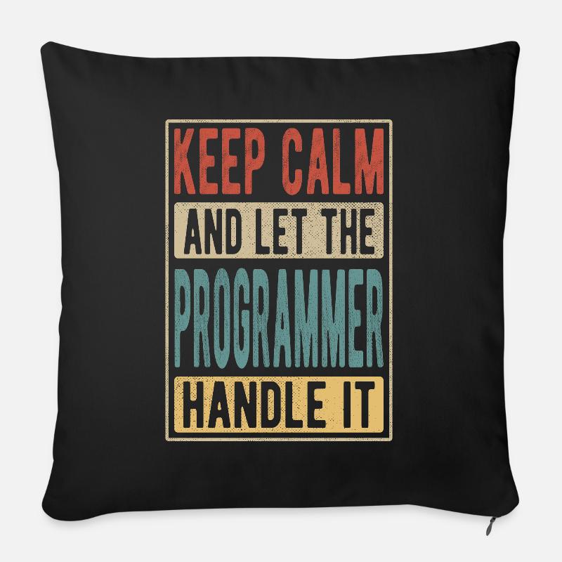 Programmierer Retro Geschenk - Sofakissen mit Füllung 45 x 45 cm - Schwarz