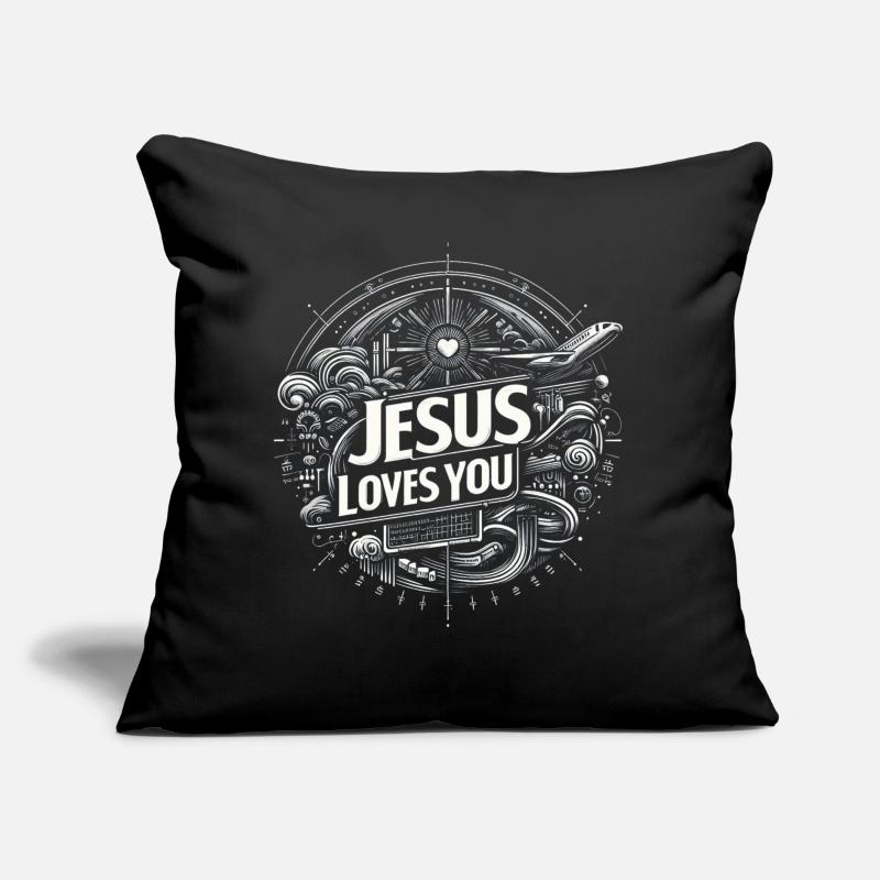 Jésus t’aime – Conception de cercles Coussin et housse de 45 x 45 cm