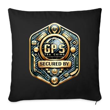 GPS Anti Theft Sticker Carbon-Gold - Sofa pillow with filling 45cm x 45cm - black - Front