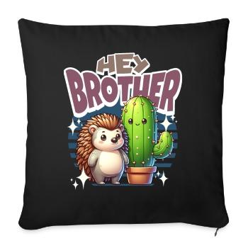 Cactus hérisson Hey Brother - Coussin et housse de 45 x 45 cm - noir - Devant