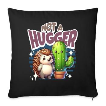 Le cactus hérisson n’est pas un câlin - Coussin et housse de 45 x 45 cm - noir - Devant
