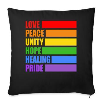 LGBTQ-Pride-Werte - Sofakissen mit Füllung 45 x 45 cm - Schwarz - Vorne