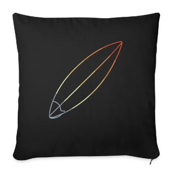 Planche de surf - Coussin et housse de 45 x 45 cm - noir - Devant