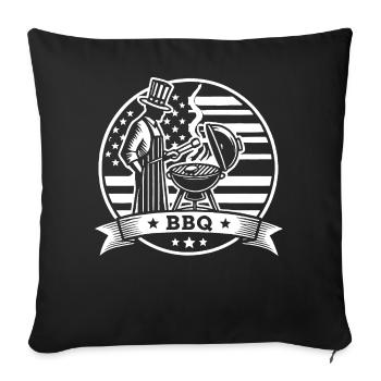 BBQ américain - Coussin et housse de 45 x 45 cm - noir - Devant