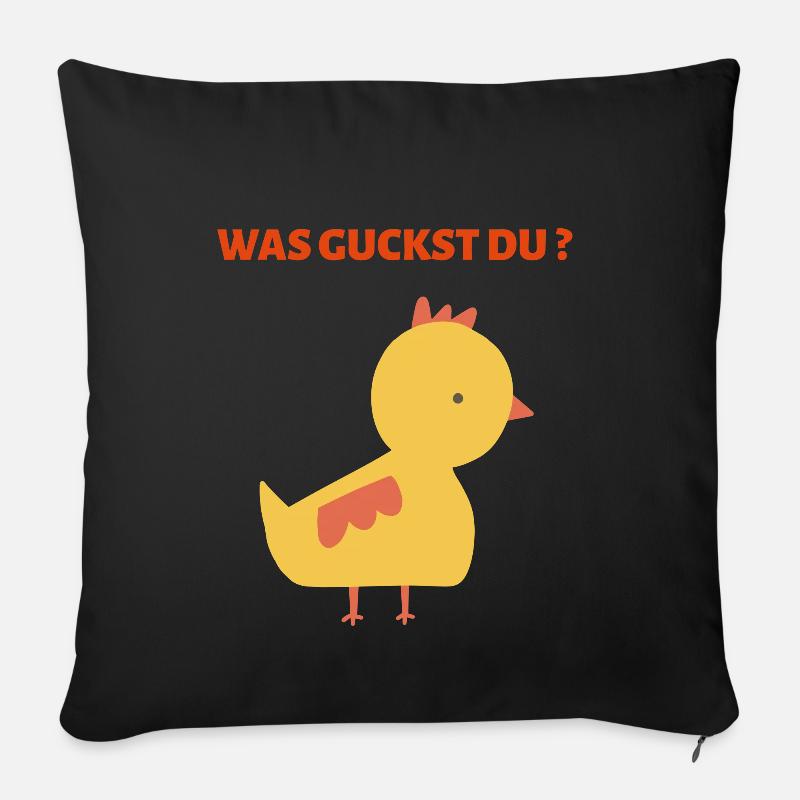 WAS GUCKST DU? - Sofakissen mit Füllung 45 x 45 cm - Schwarz