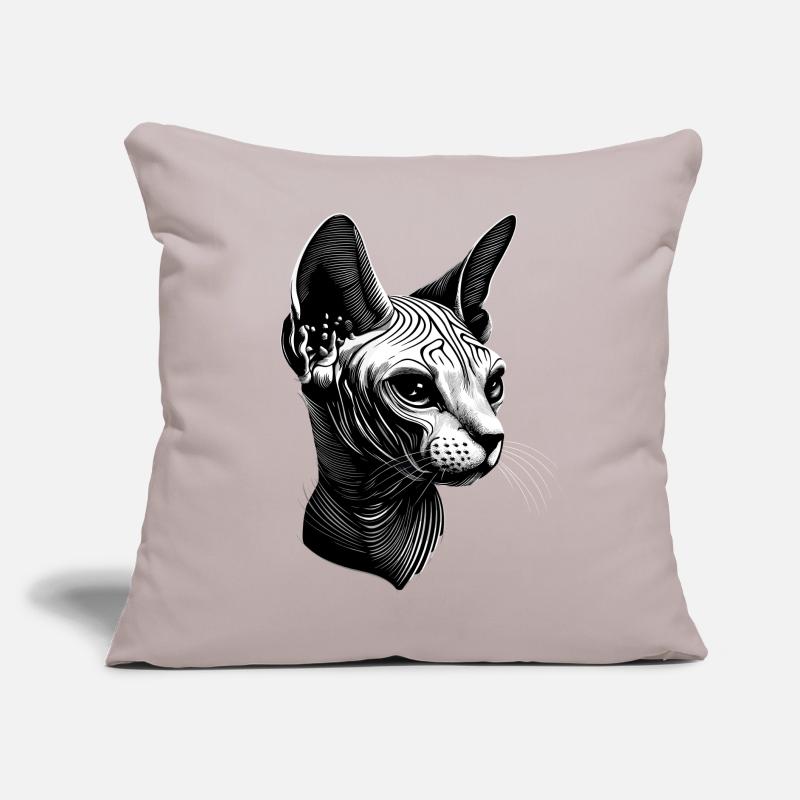 Chat Sphynx Chat Sphynx Chat Canadien Mignon Sphinx Coussin et housse de 45 x 45 cm