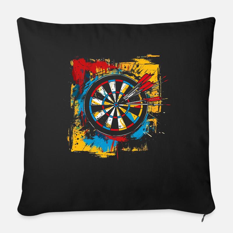 Dartscheibe Graffiti - Sofakissen mit Füllung 45 x 45 cm - Schwarz