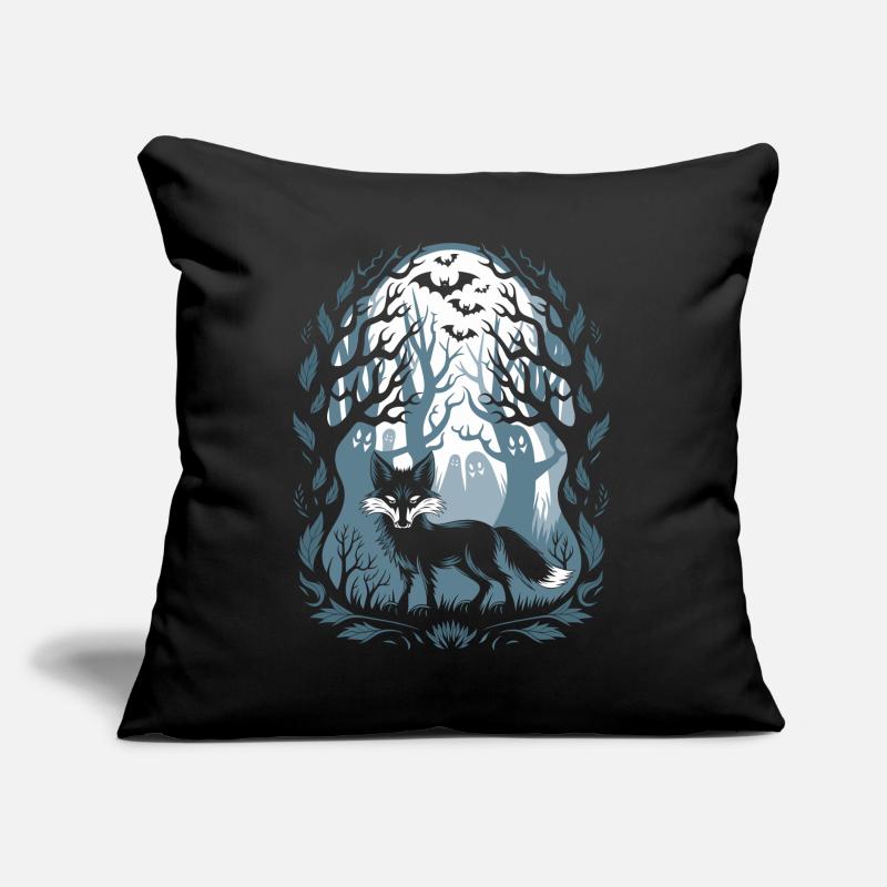 Dark Cottagecore Forest Fox with Ghosts Sofa pillow with filling 45cm x 45cm