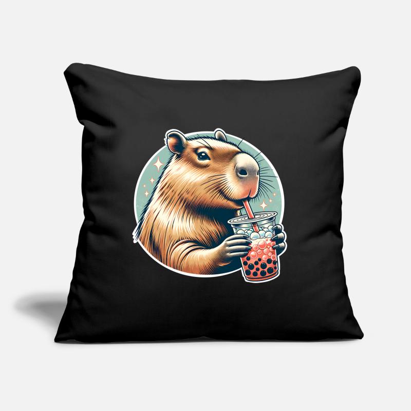 Capybara Bubble Tea Sofakissen mit Füllung 45 x 45 cm