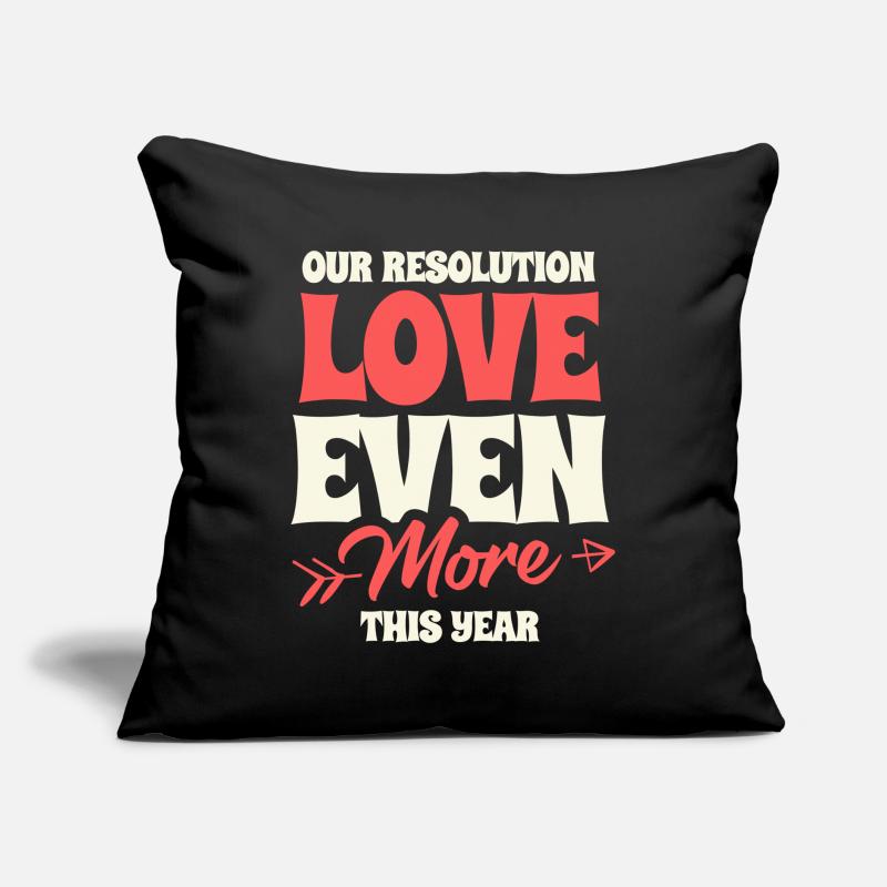 Résolution : Aimez plus cette année : Objectifs relationnels Coussin et housse de 45 x 45 cm
