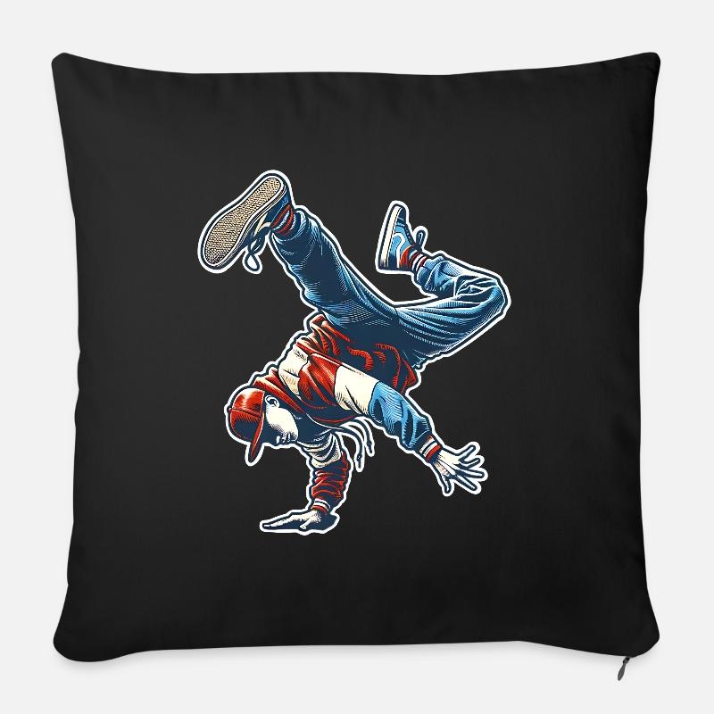 Breakdance - Sofakissen mit Füllung 45 x 45 cm - Schwarz