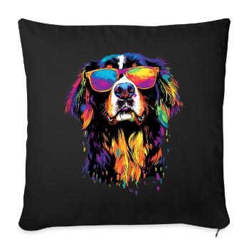 Bouvier bernois Chiens mignons Bouvier suisse - Coussin et housse de 45 x 45 cm - noir - Devant