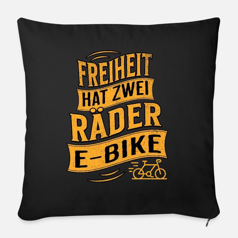 E-Bike E-Biker - Sofakissen mit Füllung 45 x 45 cm - Schwarz
