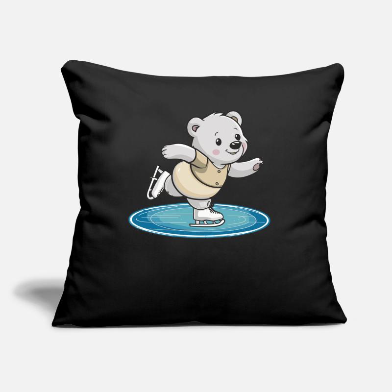 -skating bear on surface Sofa pillow with filling 45cm x 45cm