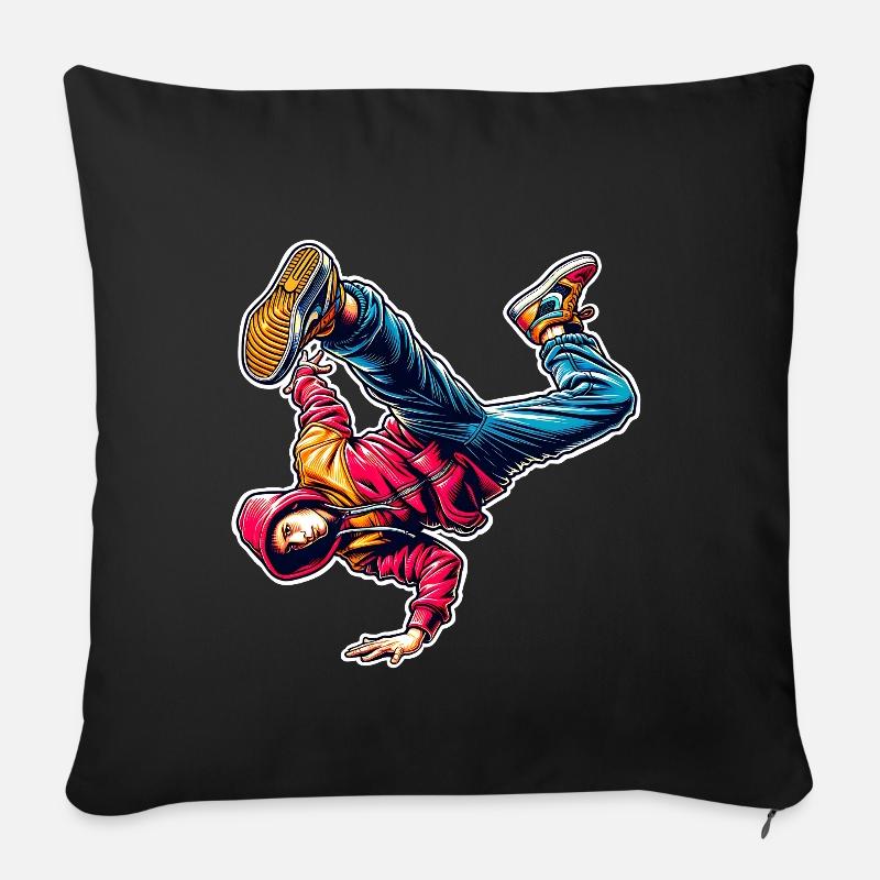 Breakdance - Sofakissen mit Füllung 45 x 45 cm - Schwarz