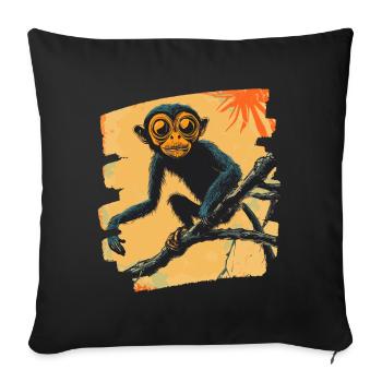 Singe - Coussin et housse de 45 x 45 cm - noir - Devant
