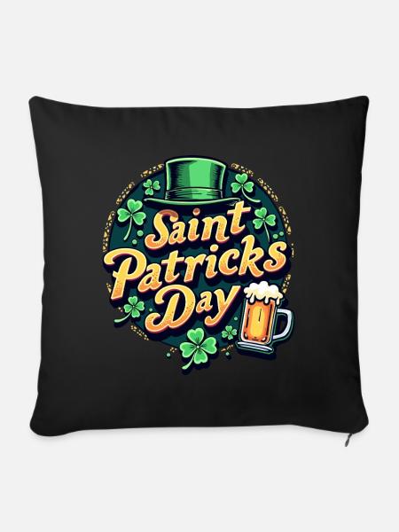 Saint Patrick`s Day Beer - Sofakissen mit Füllung 45 x 45 cm - Schwarz