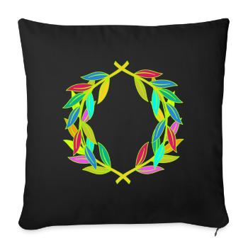 Regenbogen Lorbeerkranz Lorbeer - Sofakissen mit Füllung 45 x 45 cm - Schwarz - Vorne