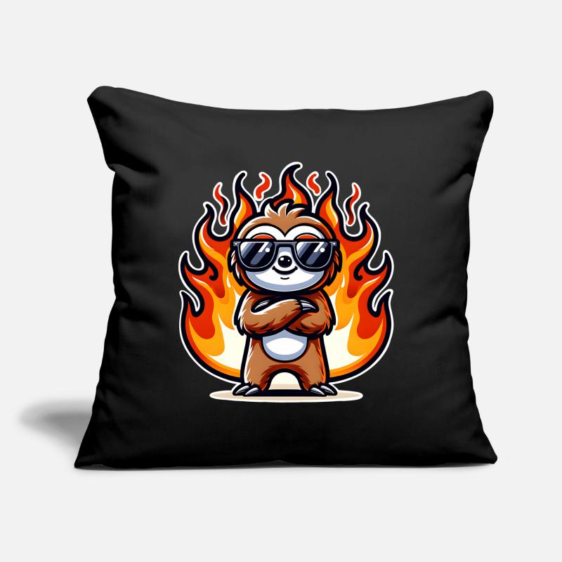 Sloth Cool Flames Fire Sofa pillow with filling 45cm x 45cm