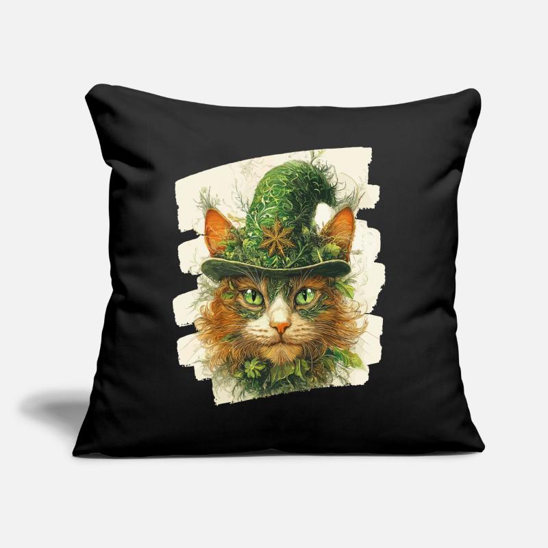 Chat de la Saint-Patrick Coussin et housse de 45 x 45 cm