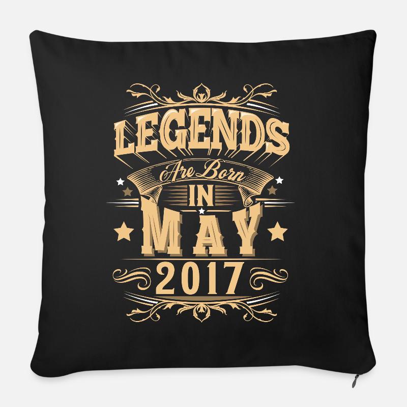 Mai 2017 Anniversaire Légende - Coussin et housse de 45 x 45 cm - noir