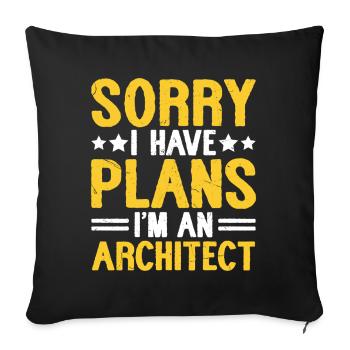 Architect - Sofa pillow with filling 45cm x 45cm - black - Front