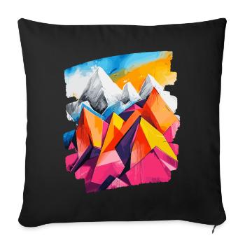 Berge - Sofakissen mit Füllung 45 x 45 cm - Schwarz - Vorne