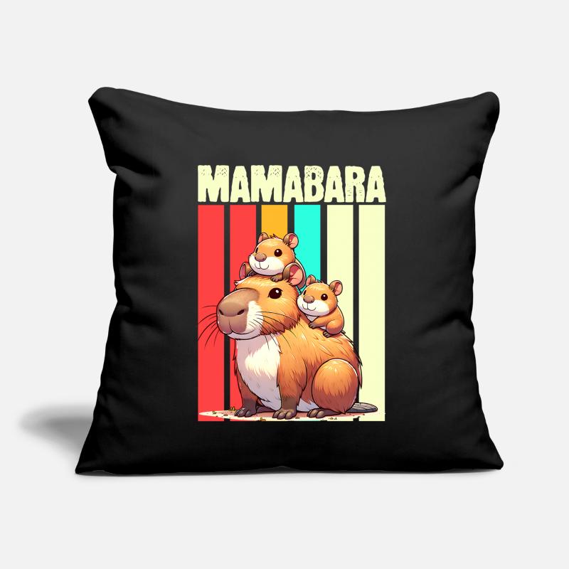 Mamabara Mutter Capybara Sofakissen mit Füllung 45 x 45 cm
