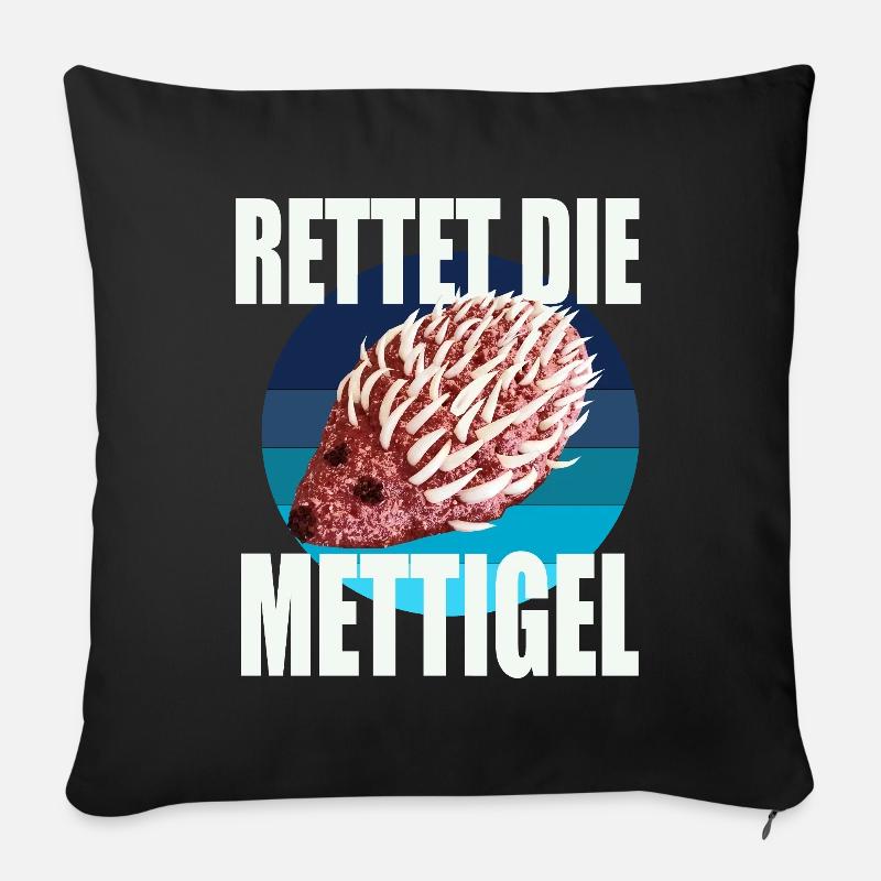 Sauvez le Mettigel - Coussin et housse de 45 x 45 cm - noir