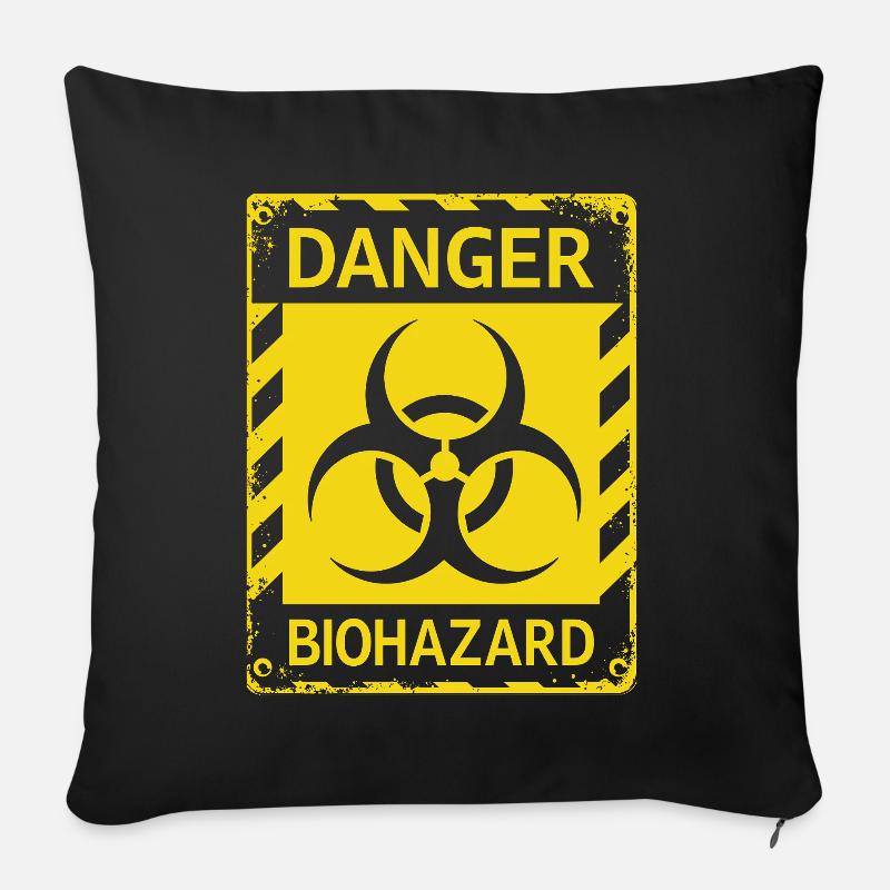Danger Biohazard Grunge Zombies Apokalypse - Sofakissen mit Füllung 45 x 45 cm - Schwarz
