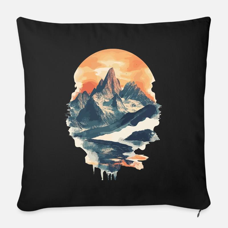Berge Klettern Kletterer Wandern - Sofakissen mit Füllung 45 x 45 cm - Schwarz