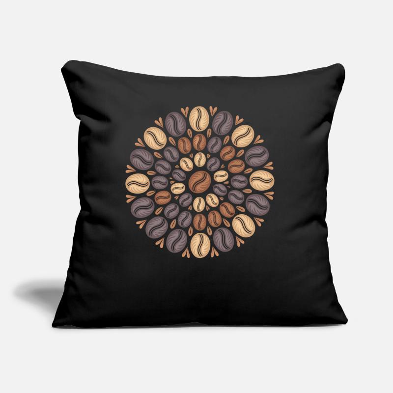 Kaffee Boho Mandala Kaffeebohnen Muster Sofakissen mit Füllung 45 x 45 cm