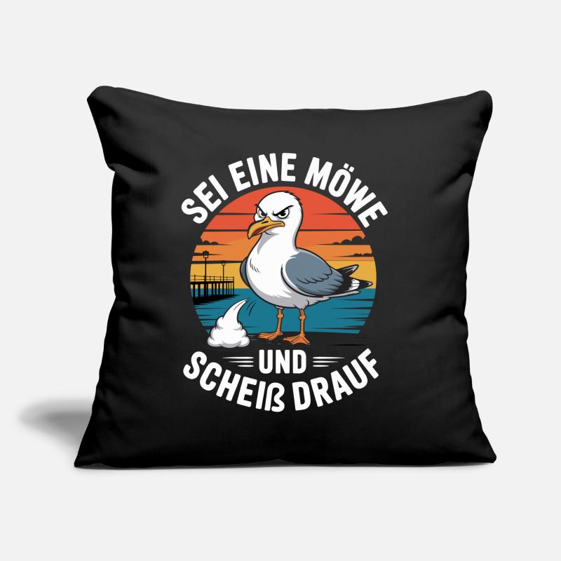 Sei Eine Möwe und Scheiß drauf Sofakissen mit Füllung 45 x 45 cm