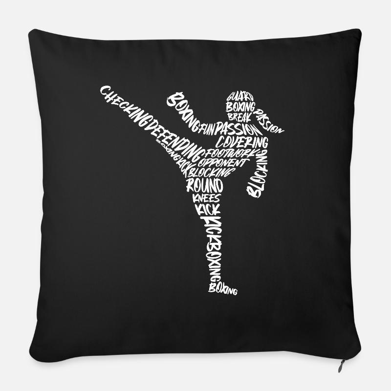 Muay Thai Kickboxer Kampfsport Mädchen Kickboxen - Sofakissen mit Füllung 45 x 45 cm - Schwarz