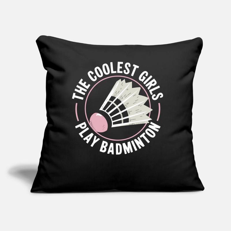 Conception de filles de badminton Coussin et housse de 45 x 45 cm
