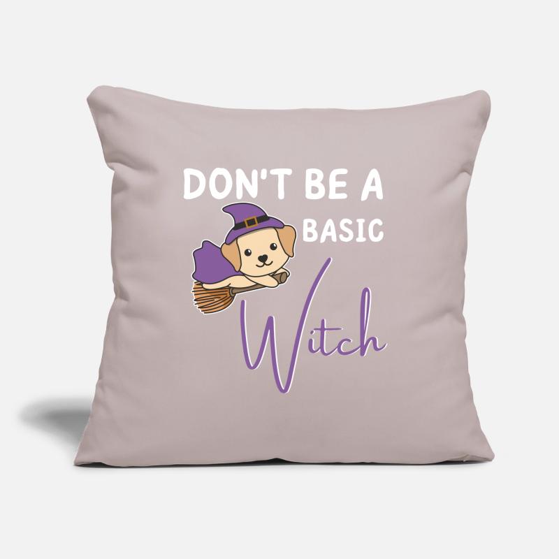 Labrador Halloween Hexen don't be a basic witch Sofakissen mit Füllung 45 x 45 cm