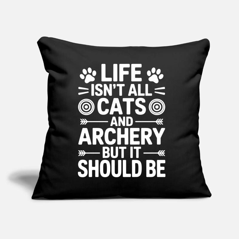Bogenschießen Spruch Katzen Bogenschießen Geschenk Sofakissen mit Füllung 45 x 45 cm
