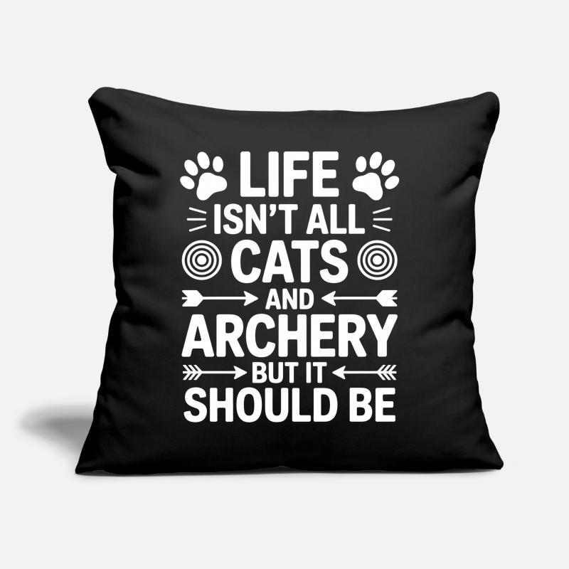 Bogenschießen Spruch Katzen Bogenschießen Geschenk Sofakissen mit Füllung 45 x 45 cm