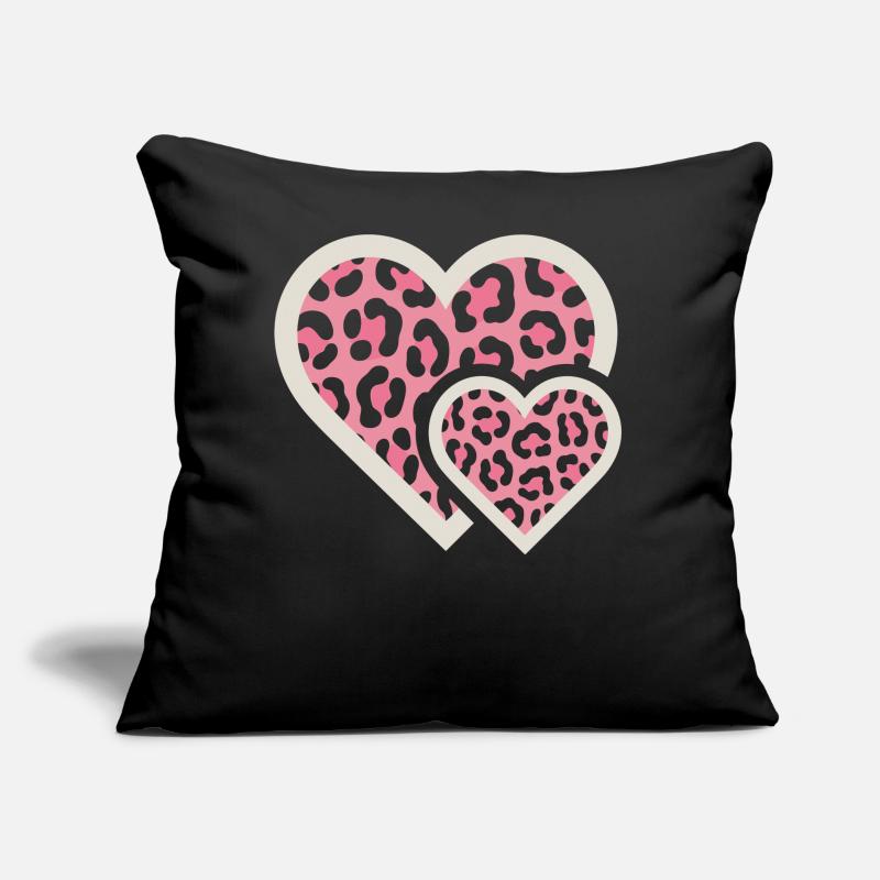 Leopard design with pink pattern Sofa pillow with filling 45cm x 45cm