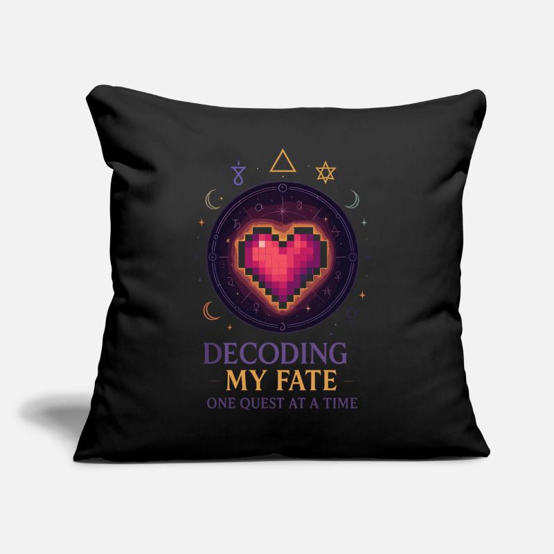 Decoding Fate: Heart Pixel Art Sofa pillow with filling 45cm x 45cm