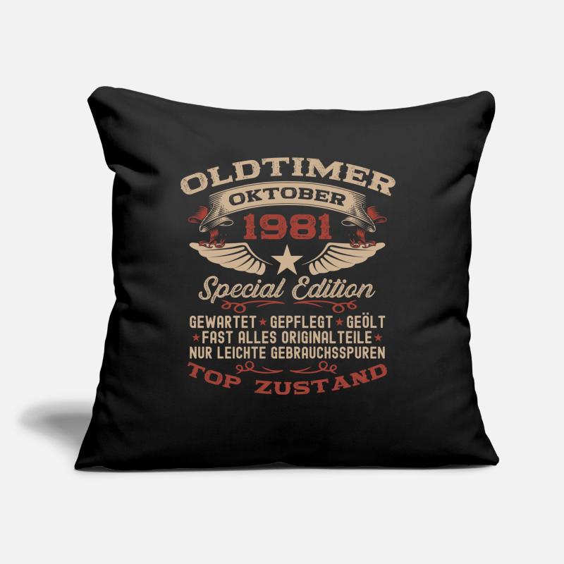44. Geburtstag Geschenk Oldtimer Oktober 1981 Sofakissen mit Füllung 45 x 45 cm