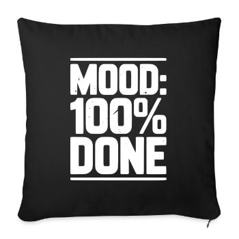 Humeur : 100 % Terminé - Coussin et housse de 45 x 45 cm - noir - Devant