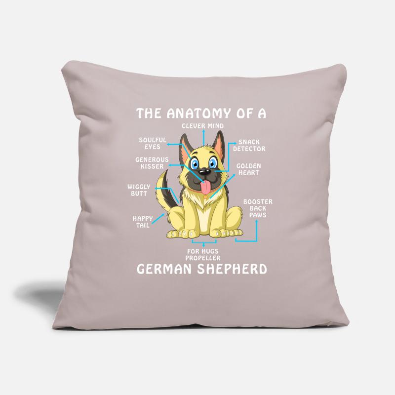 Anatomie eines Deutschen Schäferhundes Sofakissen mit Füllung 45 x 45 cm