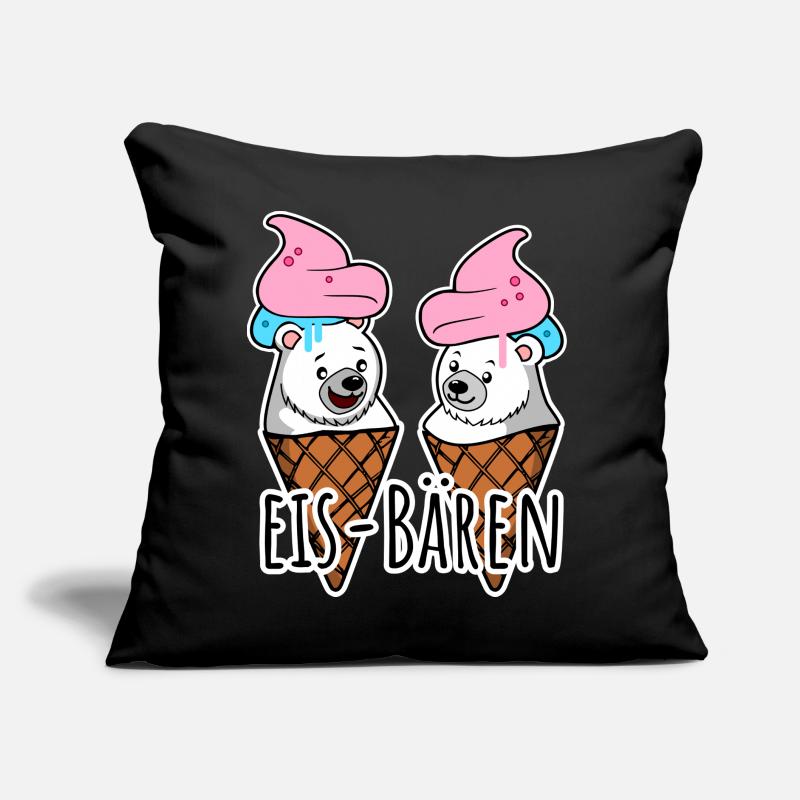 Zwei leckere Eis Bären an der Eisdiele Sofakissen mit Füllung 45 x 45 cm